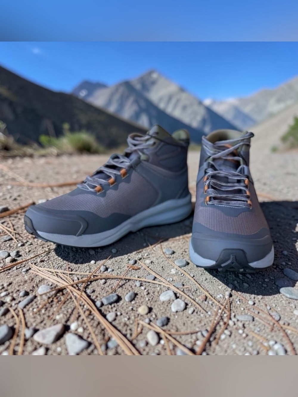 NIB Eddie Bauer Men's Outdoor Sneaker Boots - Grey & Orange Size 11